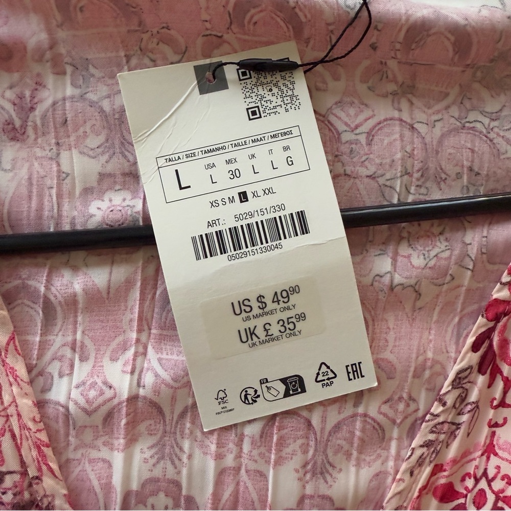 Zara summer flowy long sleeve dress - Picture 2 of 7